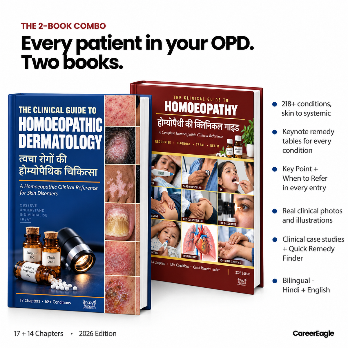 The Clinical Homoeopathy Combo: General Practice + Dermatology (हिंदी + English)